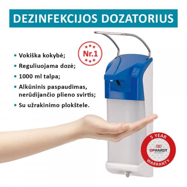 Hand disinfectant and soap dispenser
