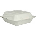Take away box for food, bagasse, 223x201x77mm, Abena