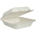 Take away box for food, bagasse, 223x201x77mm, Abena