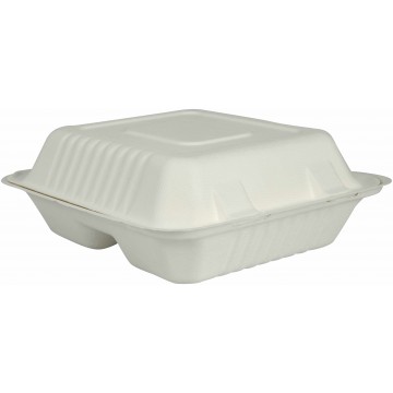 Take away box 3 comp, Sugar Cane Bagasse, 50 pcs