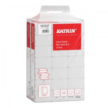 Katrin Z-fold Paper Towels Non-Stop Medium 4200 Sheets 2-Ply, Handy Pack