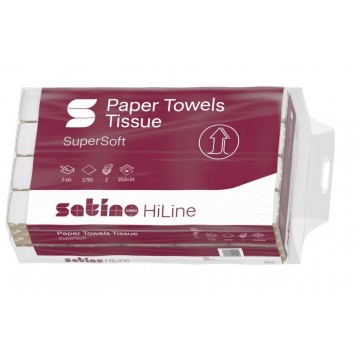 Satino HiLine Z-Fold rankšl. servetėlės, 2sl., 3750 lap.