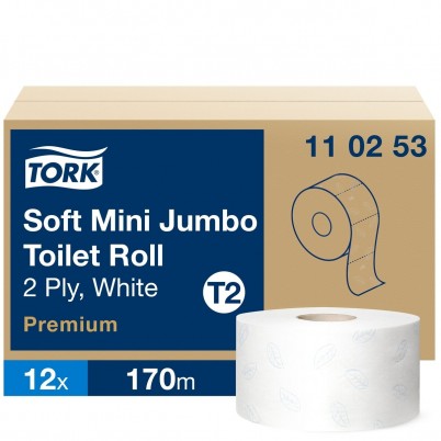 Tualetinis popierius 2 sl., 9.7 cm x 170 m, premium MINI JUMBO T2, TORK